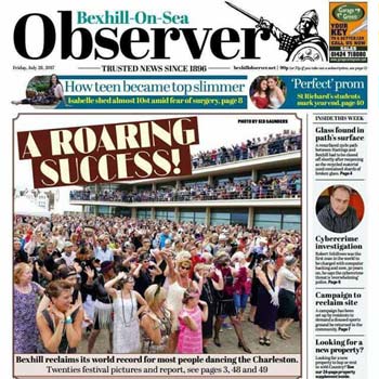 Front page of the Bexhill Observer - July 2017 (thumbnail)